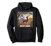 Awesome Scotland Nature View with Deer Costume Pullover Hoodie