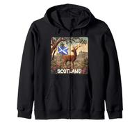 Awesome Scotland Nature View with Deer Costume Zip Hoodie