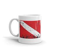 Awesome Scuba Diving Flag Mug - Distressed Effect Dive Diver DAN PADI BASI #5422