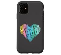 Awesome September 1966 Girl Legendary & Fabulous 60th Heart Case for iPhone 11