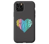 Awesome September 1966 Girl Legendary & Fabulous 60th Heart Case for iPhone 11 Pro