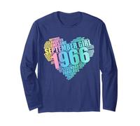 Awesome September 1966 Girl Legendary & Fabulous 60th Heart Long Sleeve T-Shirt