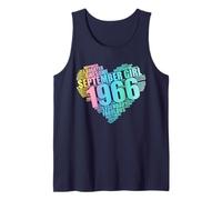 Awesome September 1966 Girl Legendary & Fabulous 60th Heart Tank Top