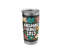 Awesome Since 1915 Floral Pattern Vintage Stainless Steel Insulated Tumbler