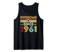 Awesome Since 1961 Classic Year Birth of Birthday Vintage Tank Top