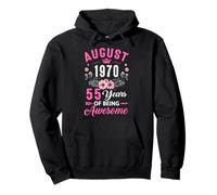 Awesome Since 1970 55 Years Old August 55Th Birthday Women Pullover Hoodie