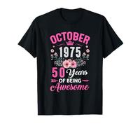 Awesome Since 1975 50 Years Old October 50Th Birthday Women T-Shirt
