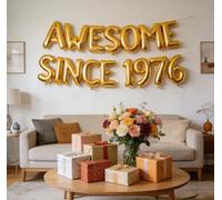 Awesome Since 1976 Banner, Gold 50th Birthday Decorations for Men Women, Awesome Since 1976 Foil Lettering Banner for Cheers to 50 Years Anniversary Milestone Party Supplies(50th)