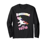 Awesome Since 1978 Funny Unicorn Birthday Retro Long Sleeve T-Shirt
