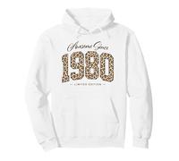 Awesome Since 1980 | Leopard Pattern 46th Birthday Girls Pullover Hoodie