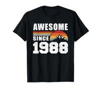 Awesome Since 1988 Mountain Sunset Vintage 38th Birthday T-Shirt