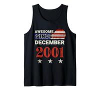 Awesome Since 2001 Vintage USA Flag Classic December 2001 Tank Top