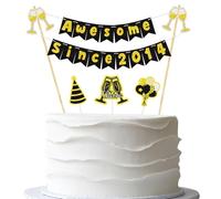 Awesome Since 2014 Cake Topper Banner,Pre-Strung Glitter 12th Birthday or Anniversary Cake Bunting Banner & Cupcake Toppers, Twelve Years Old Party Decorations