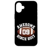 Awesome Since 2017 9th Birthday Boy Son American Football Case for iPhone 16 Plus
