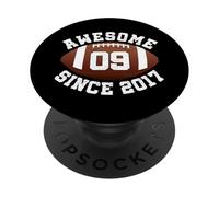 Awesome Since 2017 9th Birthday Boy Son American Football PopSockets Adhesive PopGrip