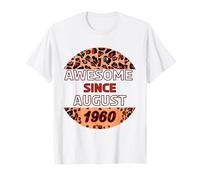 Awesome since August 1960 Leopard Print August Birthday T-Shirt
