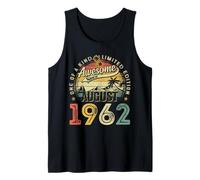 Awesome Since August 1962 Vintage Men Women 63rd Birthday Tank Top