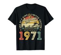 Awesome Since August 1971 Vintage Men Women 54th Birthday T-Shirt