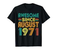 Awesome Since August 1971 Years 54th Birthday Funny Vintage T-Shirt