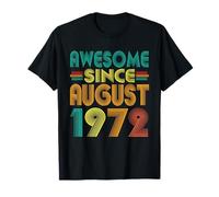 Awesome Since August 1972 Years 53rd Birthday Funny Vintage T-Shirt