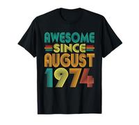 Awesome Since August 1974 Years 51st Birthday Funny Vintage T-Shirt
