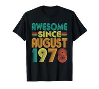 Awesome Since August 1978 Years 47th Birthday Funny Vintage T-Shirt
