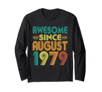 Awesome Since August 1979 Years 46th Birthday Funny Vintage Long Sleeve T-Shirt