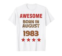 Awesome since August 1983 Leopard Print August Birthday T-Shirt