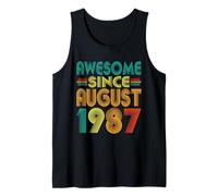 Awesome Since August 1987 Years 38th Birthday Funny Vintage Tank Top