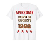 Awesome since August 1988 Leopard Print August Birthday T-Shirt