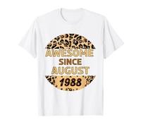 Awesome since August 1988 Leopard Print August Birthday T-Shirt