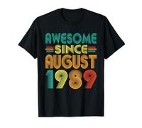 Awesome Since August 1989 Years 36th Birthday Funny Vintage T-Shirt