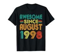 Awesome Since August 1998 Years 27th Birthday Funny Vintage T-Shirt