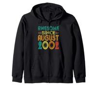 Awesome Since August 2002 Years 24th Bday Funny Vintage Zip Hoodie