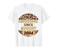 Awesome since August 2004 Leopard Print August Birthday T-Shirt