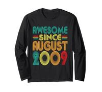 Awesome Since August 2009 Years 16th Birthday Funny Vintage Long Sleeve T-Shirt