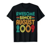 Awesome Since August 2009 Years 16th Birthday Funny Vintage T-Shirt