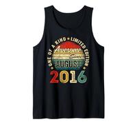 Awesome Since August 2016 10 Years Old 10th Birthday Boy Kid Tank Top
