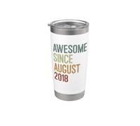 Awesome Since August 2018 Born Birthday Funny Retro Stainless Steel Insulated Tumbler