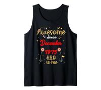 Awesome Since December 1975 Birthday Flowers & Butterflies Tank Top