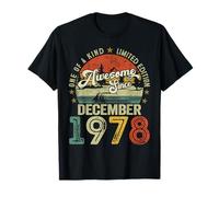 Awesome Since December 1978 Vintage Retro 47th Birthday Men T-Shirt