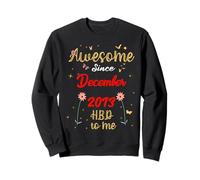 Awesome Since December 2013 birthday Flowers & Butterflies Sweatshirt