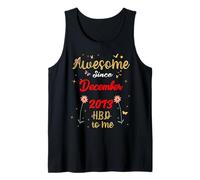 Awesome Since December 2013 Birthday Flowers & Butterflies Tank Top