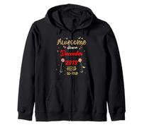 Awesome Since December 2013 birthday Flowers & Butterflies Zip Hoodie
