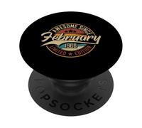Awesome Since February 1966 | 60 years old | 60th Birthday PopSockets Adhesive PopGrip