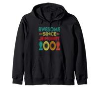 Awesome Since January 2002 Years 24th Bday Funny Vintage Zip Hoodie