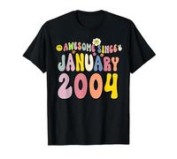 Awesome Since January 2004 21 Years Old 21st Birthday T-Shirt, Men, Black, 6X-Large