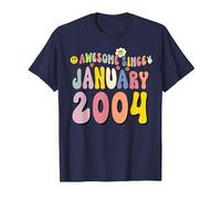 Awesome Since January 2004 21 Years Old 21st Birthday T-Shirt, Men, Navy Blue, XX-Large