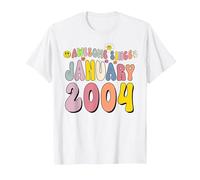 Awesome Since January 2004 21 Years Old 21st Birthday T-Shirt, Men, White, Large