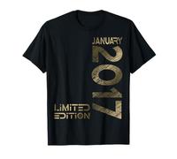 Awesome Since January 2017 Vintage 9th Birthday Year Tee T-Shirt